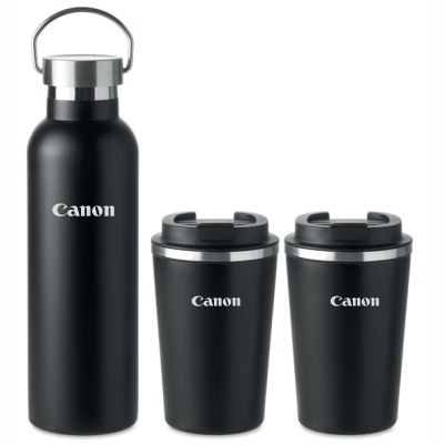 0325EBW - Canon set stainless st. bottle&tumblers Set of stainless steel bottle and tumblers - Image 1