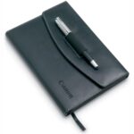 A5 PU notebook portfolio with pen - Image 2