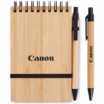 A6 Bamboo Cover Notepad with pen